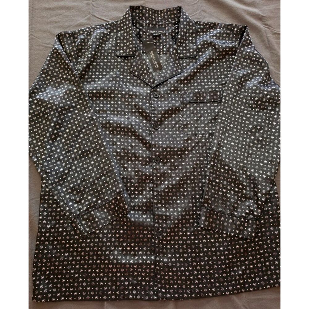 Vintage Robert Louis Pajamas Men XLarge Black White Silk Blend NWT
